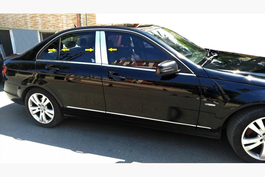 Mercedes C-klass W204 2007–2015 Stolplister (rostfritt stål) Image