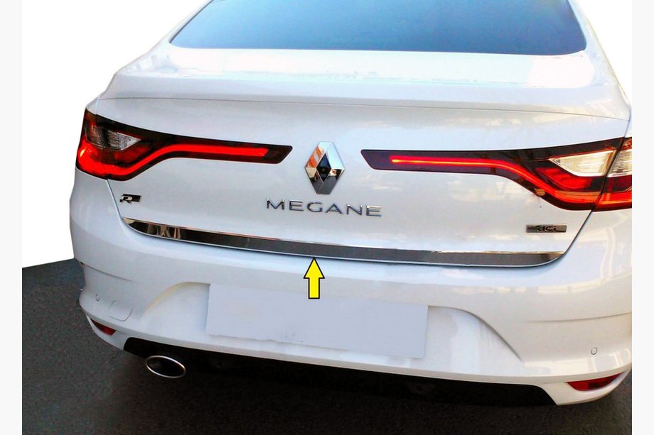 Renault Megane IV 2016–2025 Kromlist för bagageluckans kant (Sedan, rostfritt stål) OmsaLine – italienskt rostfritt stål Image