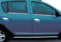 Dacia Sandero 2013–2020 Dörrhandtagskåpor (4 st, rostfritt stål) Carmos - turkiskt stål foto 1
