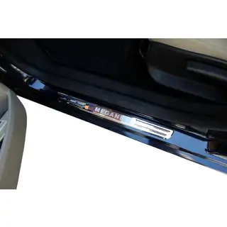 Trådlösa instegsskydd med belysning (2 st, rostfritt) Renault Megane I 1996–2004