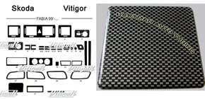Skoda Fabia 2000–2007 Rea!!! Instrumentpanelsöverdrag (kolfiberlook) foto 1