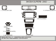 Skoda Superb 2001–2009 Hartman instrumentpaneldekor (variant nr 2) foto 1