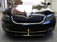 Skoda Octavia III A7 2013–2019 Skyddslist till främre stötfångare 13-17 (rostfritt stål) OmsaLine – italienskt rostfritt stål foto 2
