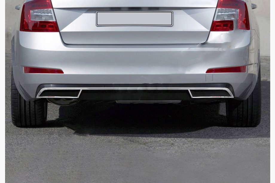 Skoda Octavia III A7 2013–2019 Bakre diffusorlist (2013-2017, rostfritt stål) Image