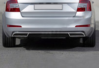 Skoda Octavia III A7 2013–2019 Bakre diffusorlist (2013-2017, rostfritt stål) foto 1