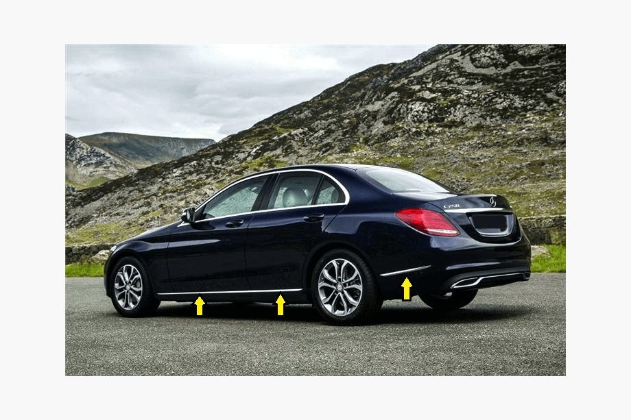 Mercedes C-class W205 2014–2021 Listerkåpor V1 (rostfritt stål) Image