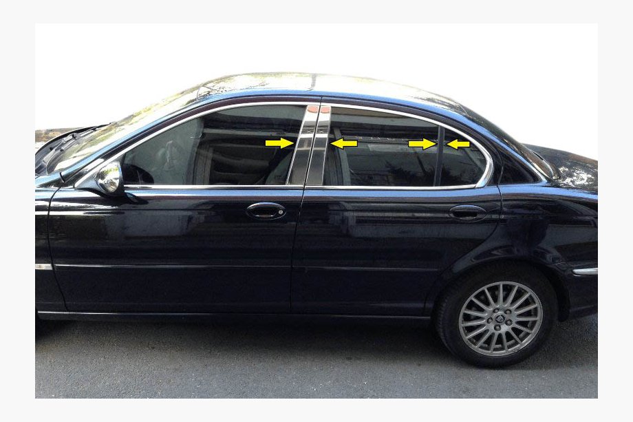 Jaguar X-Type 2001–2009 Stolplister (rostfritt stål) Image
