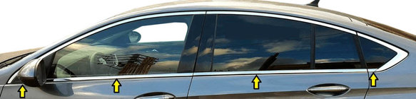 Opel Insignia 2017–2022 Fönsterlister (8 st, rostfritt) foto 1