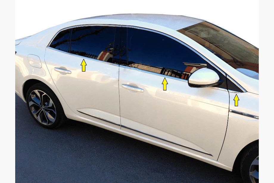Renault Megane IV 2016–2025 Nedre fönsterlister (Sedan, 6 st, rostfritt) OmsaLine – italienskt rostfritt stål Image