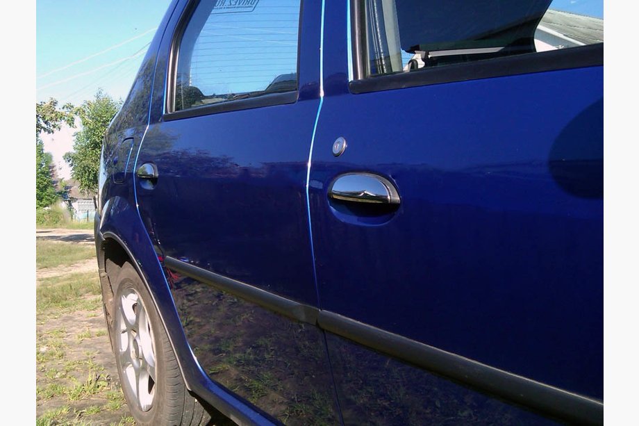 Renault Logan I 2005–2008 Dörrhandtagskåpor (4 st, rostfritt stål) OmsaLine – italienskt rostfritt stål Image