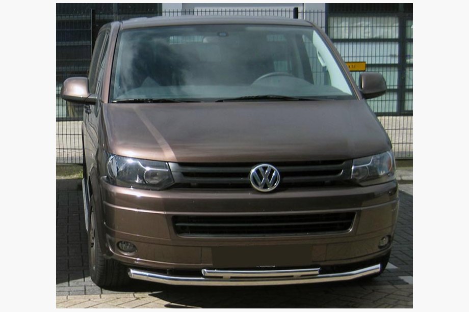 Volkswagen T5 2010–2015 Dubbelt frontskydd 60/48 mm (rostfritt) Image