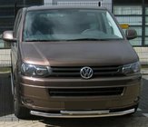 Volkswagen T5 2010–2015 Dubbelt frontskydd 60/48 mm (rostfritt) foto 1