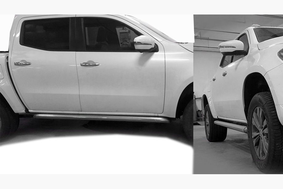 Mercedes X class 2017–2020 Sidörör med snedskurna ändar (2 st, rostfritt) Image