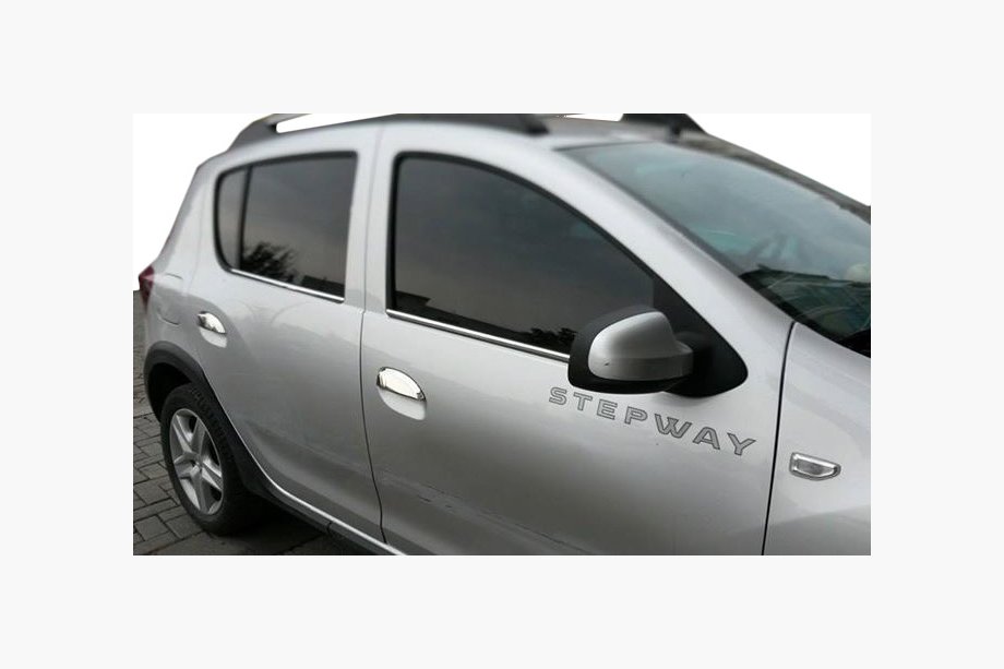Renault Sandero 2013–2022 Dörrhandtagskåpor (4 st, rostfritt stål) OmsaLine – italienskt rostfritt stål Image
