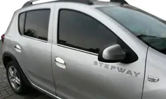 Dacia Sandero 2013–2020 Dörrhandtagskåpor (4 st, rostfritt stål) Carmos - turkiskt stål foto 2