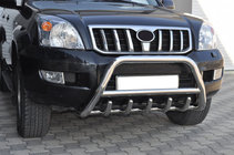 Toyota Land Cruiser Prado 120 2002–2009 Låg bullbar WT003 (rostfritt) foto 1