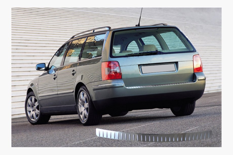 Volkswagen Passat B5 1997–2005 Rostfria skyddslister till bakre stötfångare SW (Omsa) 2000-2006, högblank polering Image