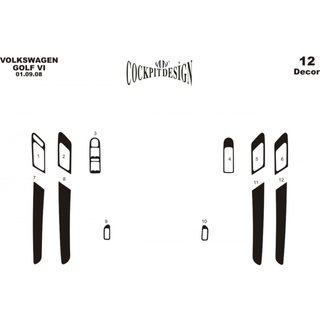 Instrumentpanelinlägg (tillägg) Volkswagen Golf 6 2008–2014 foto 2