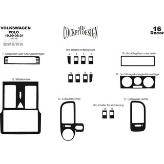 Instrumentpanelsinlägg (1999-2001) Volkswagen Polo 1994–2001 foto 3