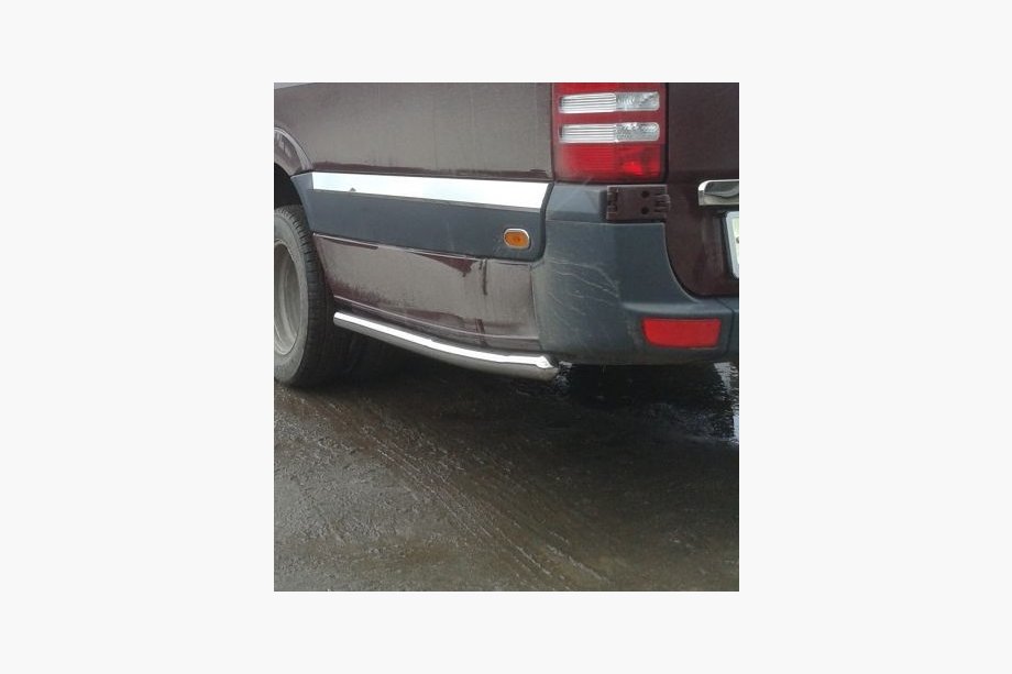 Volkswagen Crafter 2006–2016 Sidorör bakom bakhjulet (2 st, rostfritt) Extra lång, 60 mm Foto 5