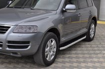 Volkswagen Touareg 2002–2010 Sidosteg Fullmond (2 st, aluminium) foto 1