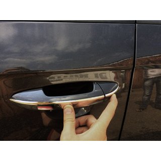 Kromade handtagsskal för smala dörrhandtag (4 st, rostfritt stål)