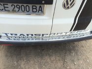 Volkswagen T5 Transporter 2003–2010 Instegsskydd till bakre stötfångare med svarta inlägg (rostfritt stål) foto 2