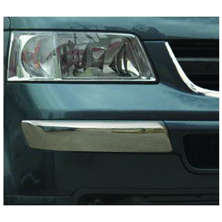 Kromade hörnskydd för främre stötfångaren (2 st, rostfritt stål) Volkswagen T5 Transporter 2003–2010 foto 1