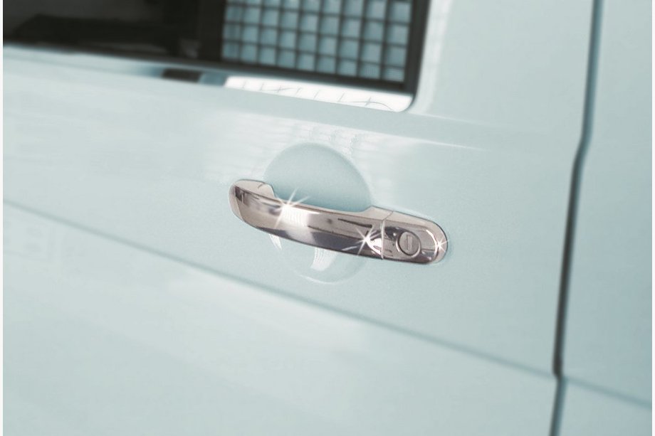 Volkswagen T5 Caravelle 2004–2010 Kromade dörrhandtagskåpor (rostfritt stål) 3 st. Carmos – turkiskt stål Image