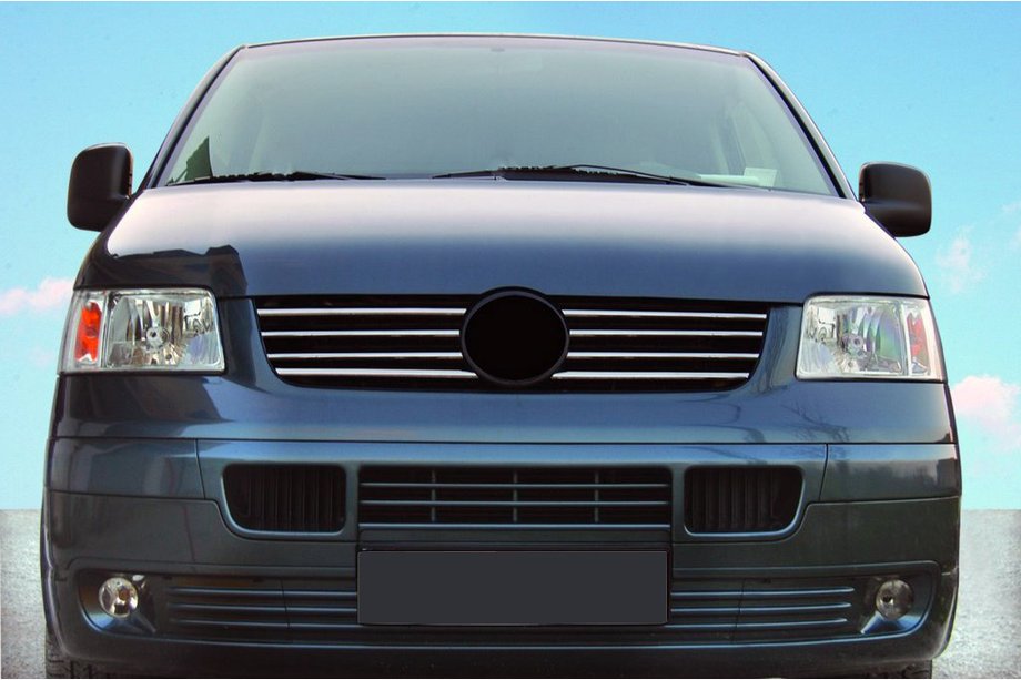 Volkswagen T5 Transporter 2003–2010 Grillkantlister (8 st, rostfritt stål) Foto 1