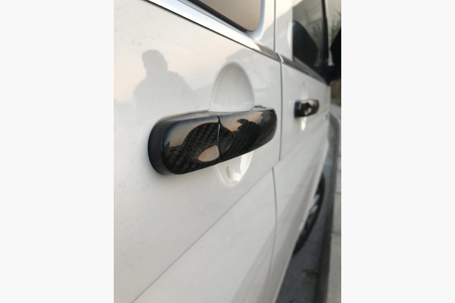 Volkswagen Caddy 2010–2015 Dörrhandtagsskydd (äkta kolfiber) 4 handtag Foto 2
