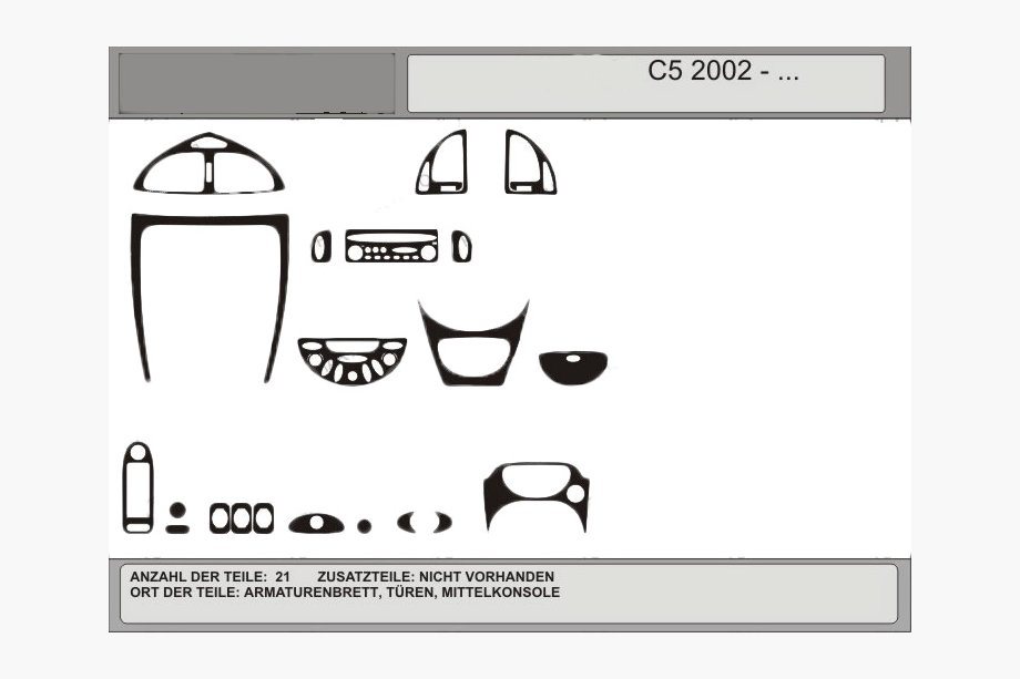 Citroen C-5 2008–2017 Kampanj! Instrumentpanelsinlägg (kolfiberlook) Image