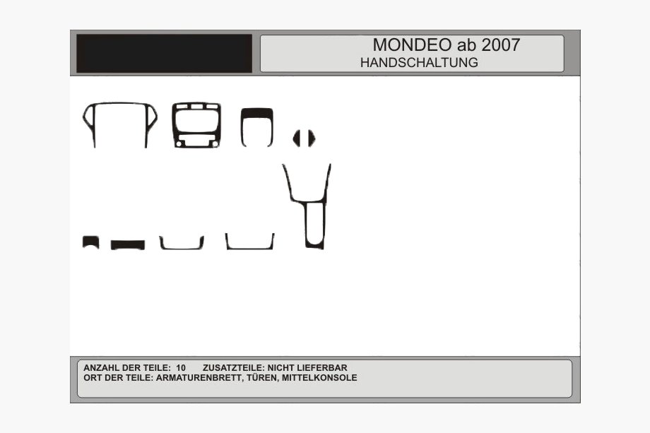 Ford Mondeo 2008–2014 Instrumentpanelsinlägg i kolfiber Image