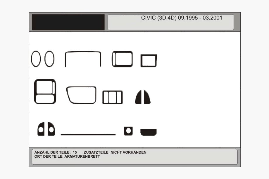 Honda Civic 1995–2001 KAMPANJ! Instrumentpanelslister i trälook Image
