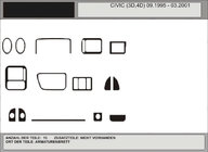 Honda Civic 1995–2001 KAMPANJ! Instrumentpanelslister i trälook foto 1