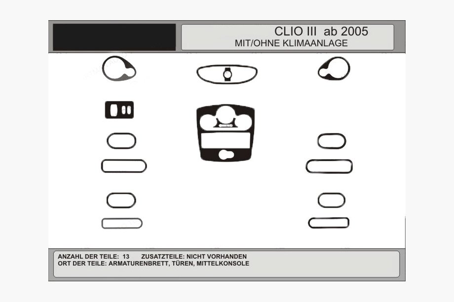 Renault Clio III 2005–2012 KAMPANJ! Instrumentpanelskåpor i kolfiberlook (för CLIO) Image