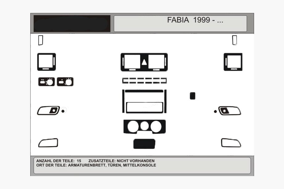 Skoda Fabia 2000–2007 Kampanj! Instrumentpanelinlägg (mörk trälook) Image