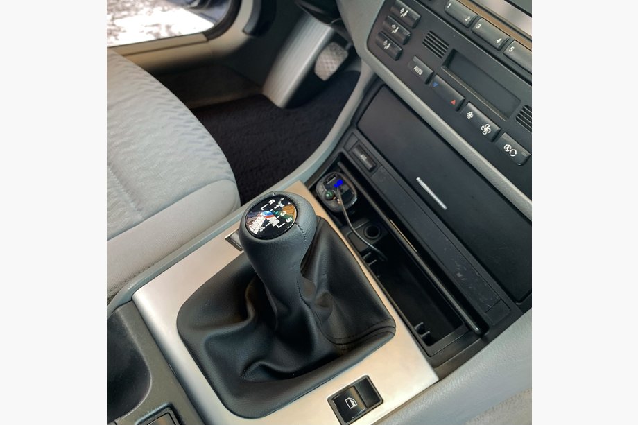 BMW 3-serie E46 1998–2006 Växelspaksdamask + växelknopp OEM (konstläder) Foto 2