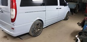 Mercedes Viano 2004–2014 Sidokjolar Exclusive (2 st, för lackering) Extra lång hjulbas foto 1