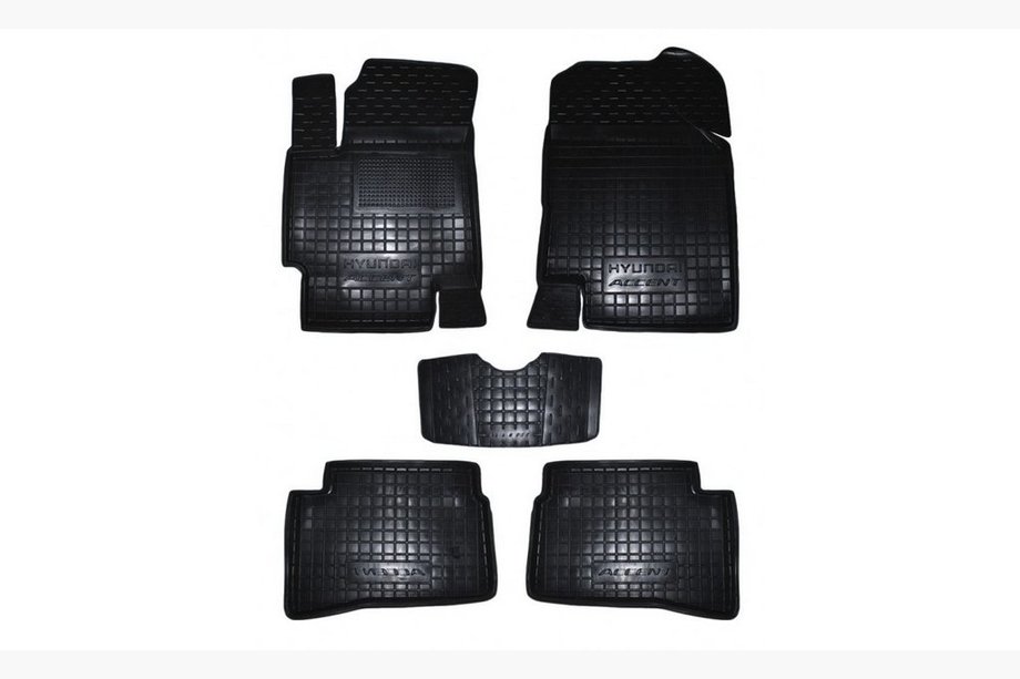 Hyundai Accent 2006–2010 Gummimattor med hög kant (Autogumm) Image