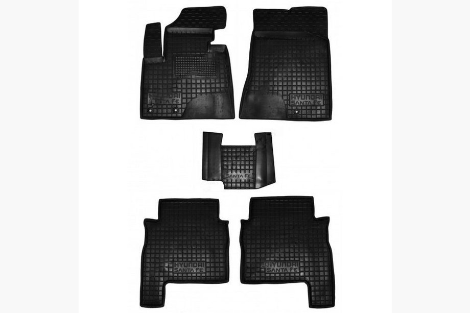 Hyundai Santa Fe 2 2006–2012 Gummimattor med upphöjd kant 2010-2012 (Autogumm) Image