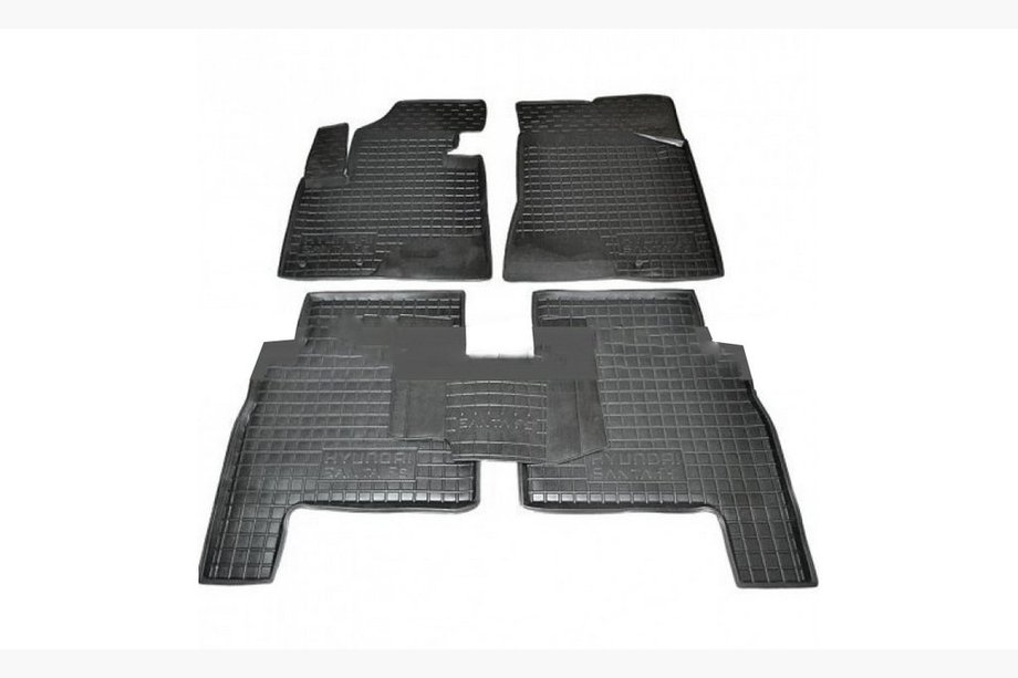 Hyundai Santa Fe 3 2012–2018 Gummimattor med hög kant, 5-sits (Autogumm) Image