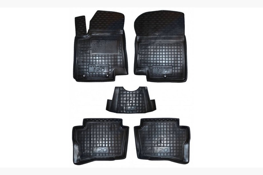 Hyundai I-20 2014–2020 Gummimattor med upphöjd kant 2016+ (Autogumm) Image