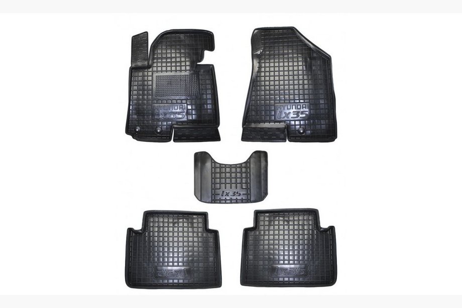 Hyundai IX-35 2010–2015 Gummimattor med hög kant (Autogumm) Image