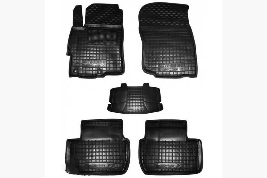 Mitsubishi Lancer X 2008– Gummimattor med hög kant (Autogumm) Image
