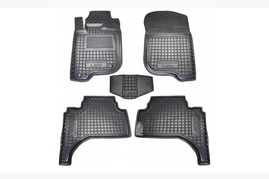 Mitsubishi L200 2006–2015 Gummimattor med upphöjd kant Short база (Autogumm) Image