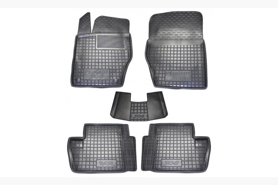 Peugeot 308 2007–2013 Gummimattor med hög kant (Autogumm) Image