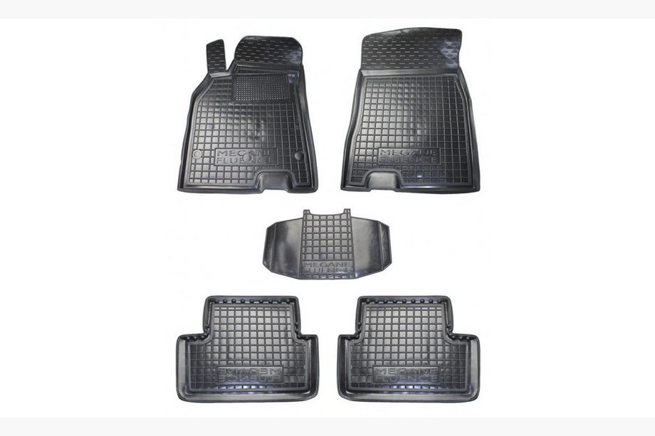 Renault Megane III 2009–2016 Gummimattor till kupén med kant HB (Autogumm) Image