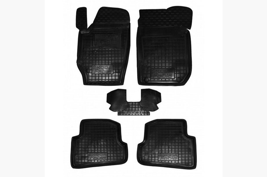 Skoda Fabia 2007–2014 Gummimattor med hög kant (Autogumm) Image