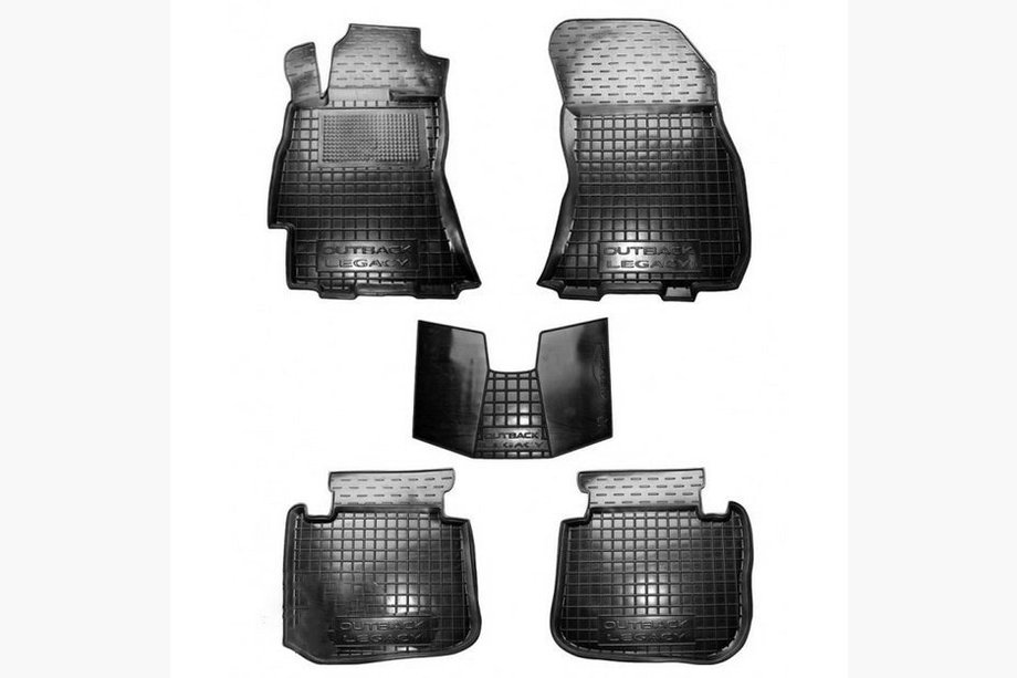 Subaru Outback 2009–2014 Gummimattor med hög kant (Autogumm) Image